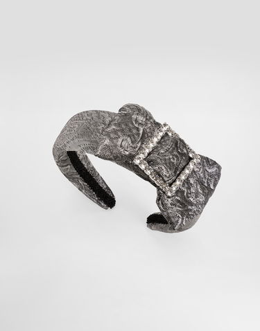 Аксесоари Dolce & Gabbana Crystal-Embellished Lamé Jacquard Knot Headband Металик | LB3L69HJMQWS0998, 2