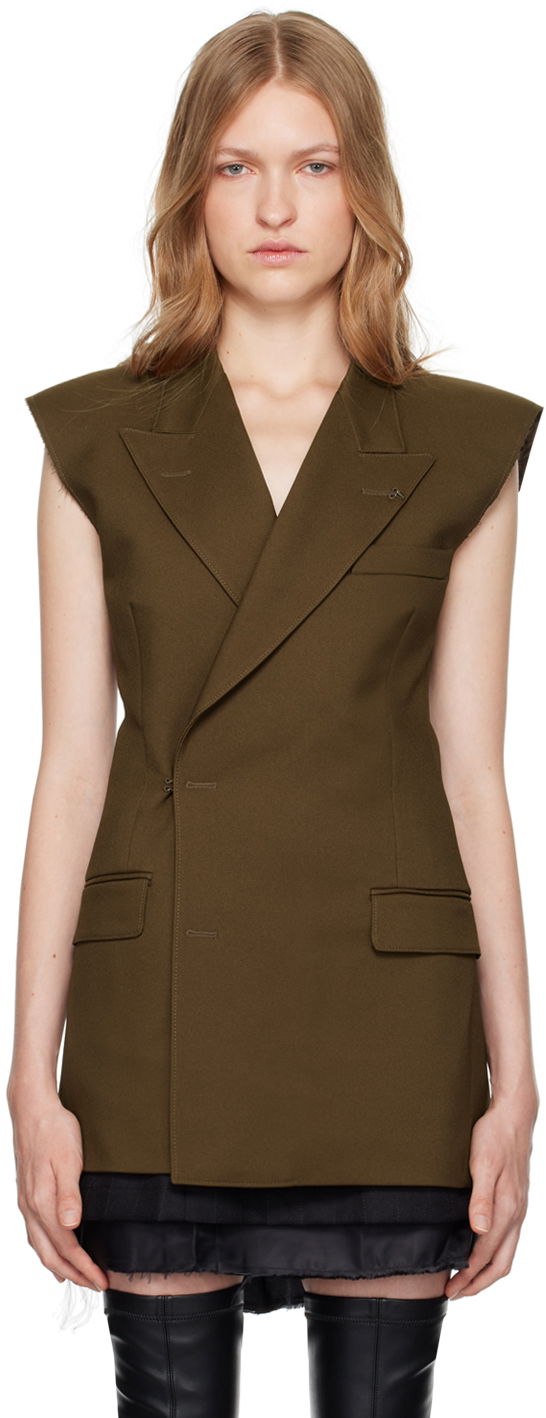 Яке Maison Margiela Double-Breasted Twill Vest Зелено | S62FB0067 M35222, 0
