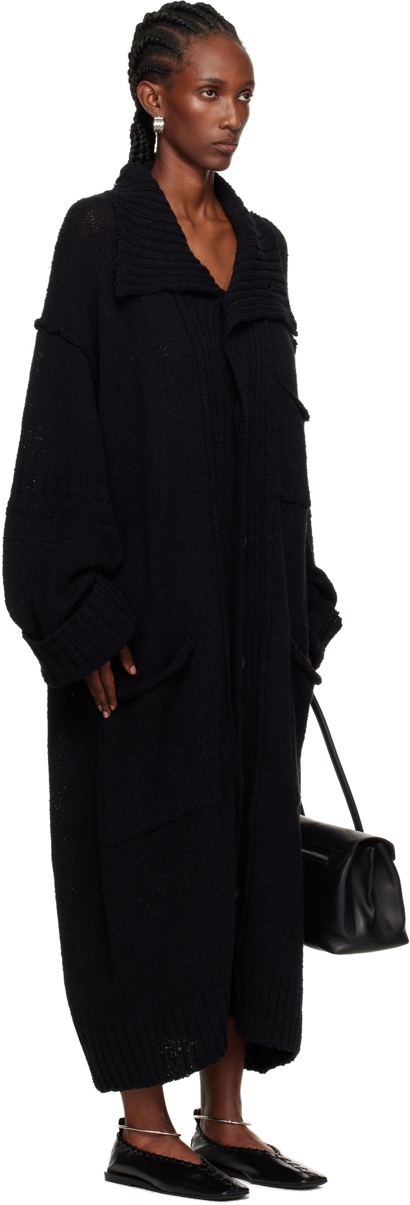 Пуловер Yohji Yamamoto Yohji Yamamoto Plain Stitch Pocket Long Cardigan Черно | HL-K78-091, 1