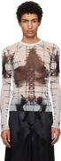 Jean Paul Gaultier 'The Squeletor' Mesh Long Sleeve Top