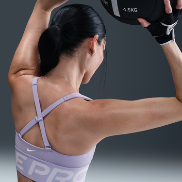 Сутиен Nike Pro Indy Plunge Medium-Support Padded Sports Bra Лилаво | HF7324-533, 2