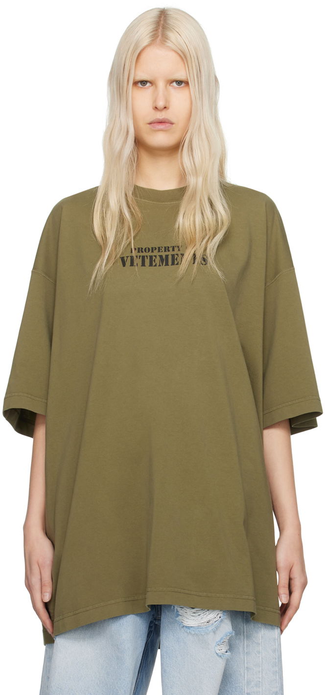 Тениска VETEMENTS 'Property Of ' T-Shirt Зелено | UE64TR330Z, 0