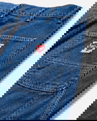 Дънки Carhartt WIP Single Knee Stone Washed Pants Синьо | I034864 0106, 4