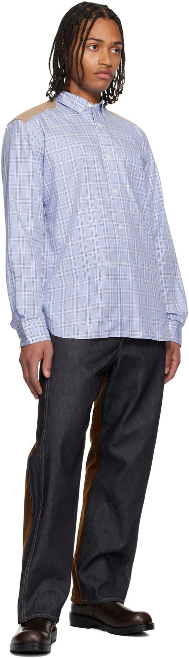 Риза Junya Watanabe Junya Watanabe Plaid Shirt Quilted Shoulder Синьо | WP-B012-051, 3