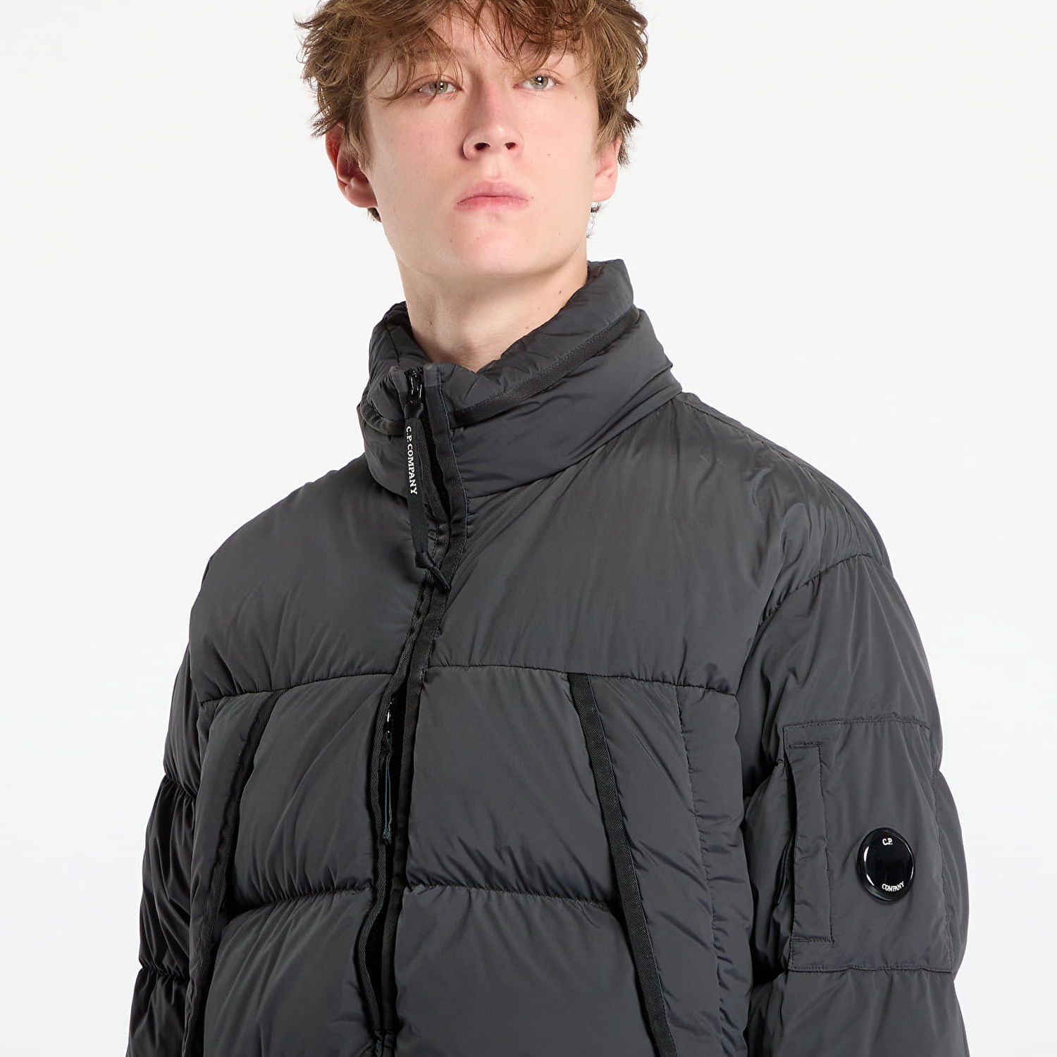 Пухо яке C.P. Company Nycra-R Hooded Down Jacket Dark Shadow Grey Сиво | 19CMOW239A005864G-978, 1