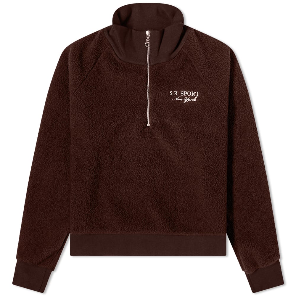 Суитчър Sporty & Rich Sport Sherpa Quarter Zip Кафяво | QZ662CH, 0