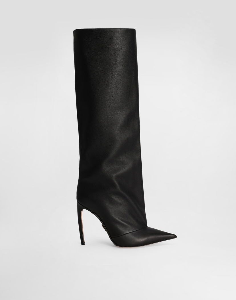 Аксесоари Dolce & Gabbana Dolce & Gabbana Devotion Calfskin Knee-High Boots Черно | CU1223AO83180999