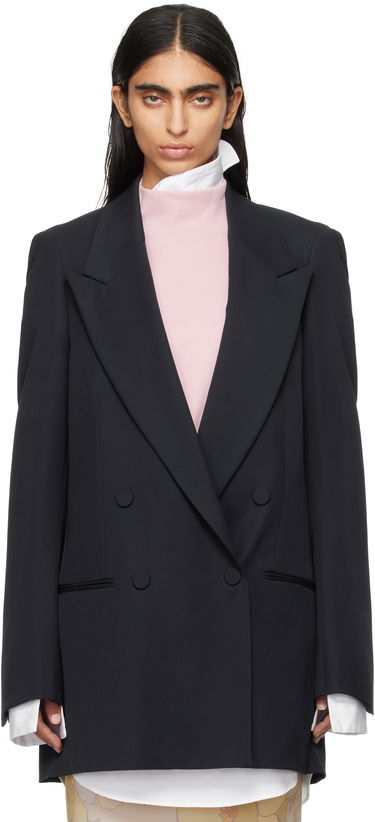 Яке Dries Van Noten Dries Van Noten Double-Breasted Wool Blazer Тъмно синьо | 242-010406-9146, 0