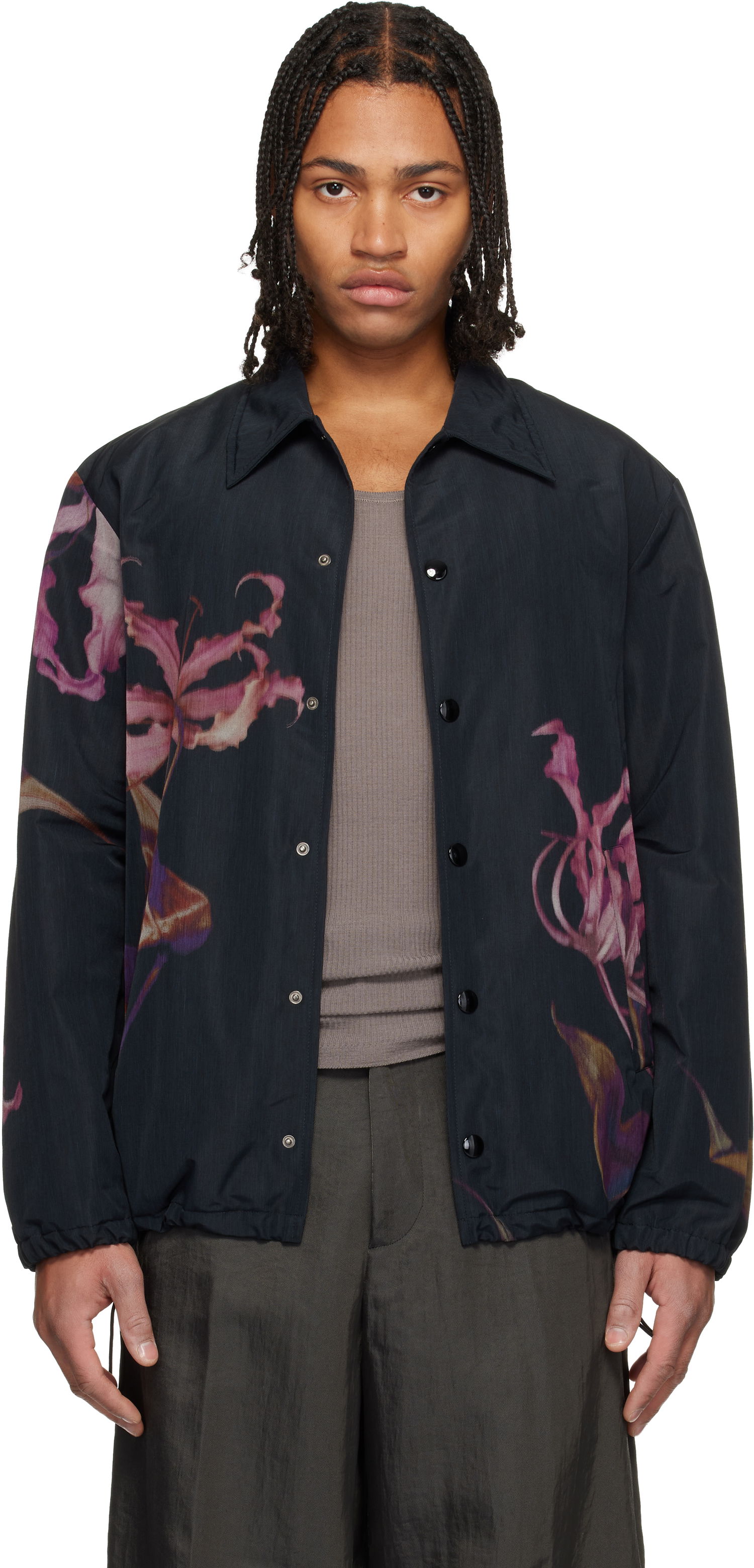 Яке Dries Van Noten Dries Van Noten Floral Printed Collared Jacket Многоцветен | 252-020575-2069, 0