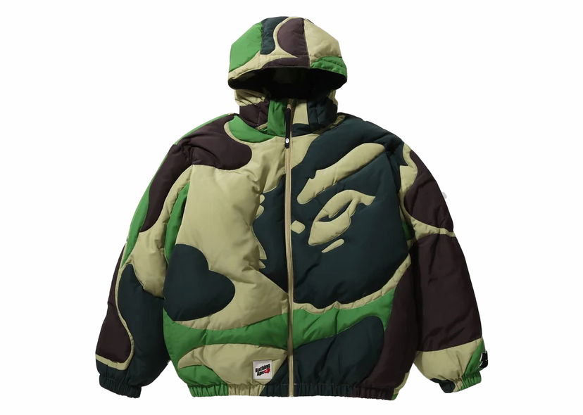 Яке BAPE BAPE Mega ABC Camo Detachable Hoodie Puffer Down Jacket Green Зелено | 1J80-144-052