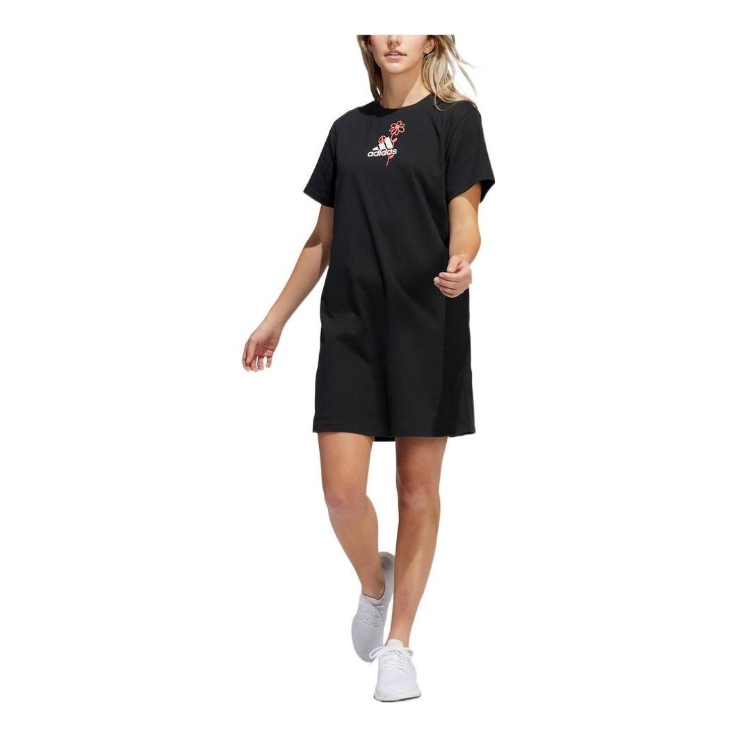 Pокля adidas Originals Sportswear Graphic T-Shirt Dress Черно | H57414, 0