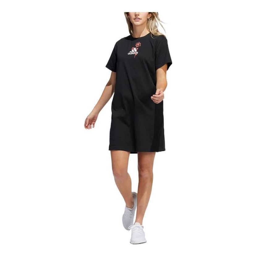 Pокля adidas Originals Sportswear Graphic T-Shirt Dress Черно | H57414