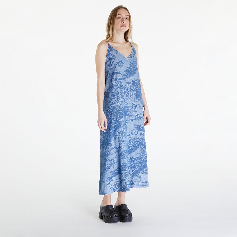 Pокля Tommy Hilfiger Chambray Sleeveless Maxi Dress Hawaiian Denim Laser Синьо | DW0DW17950 0GY