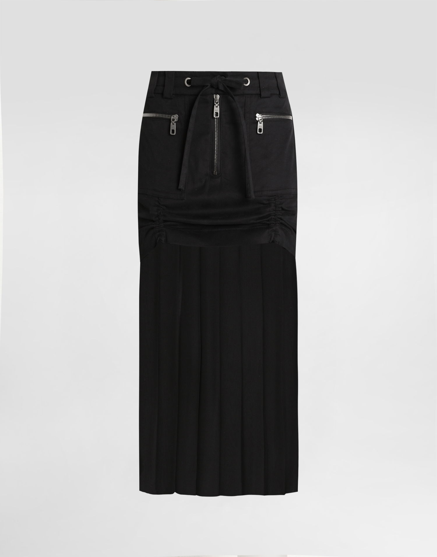 Пола Dolce & Gabbana Dolce & Gabbana Twill Midi Skirt with Chiffon Черно | F4DAOTGDDHVN0000, 0