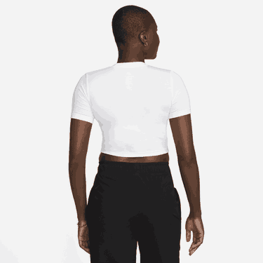 Съкратен топ Nike Essential Slim Crop Swoosh Tee Бяло | FB2873-100, 3