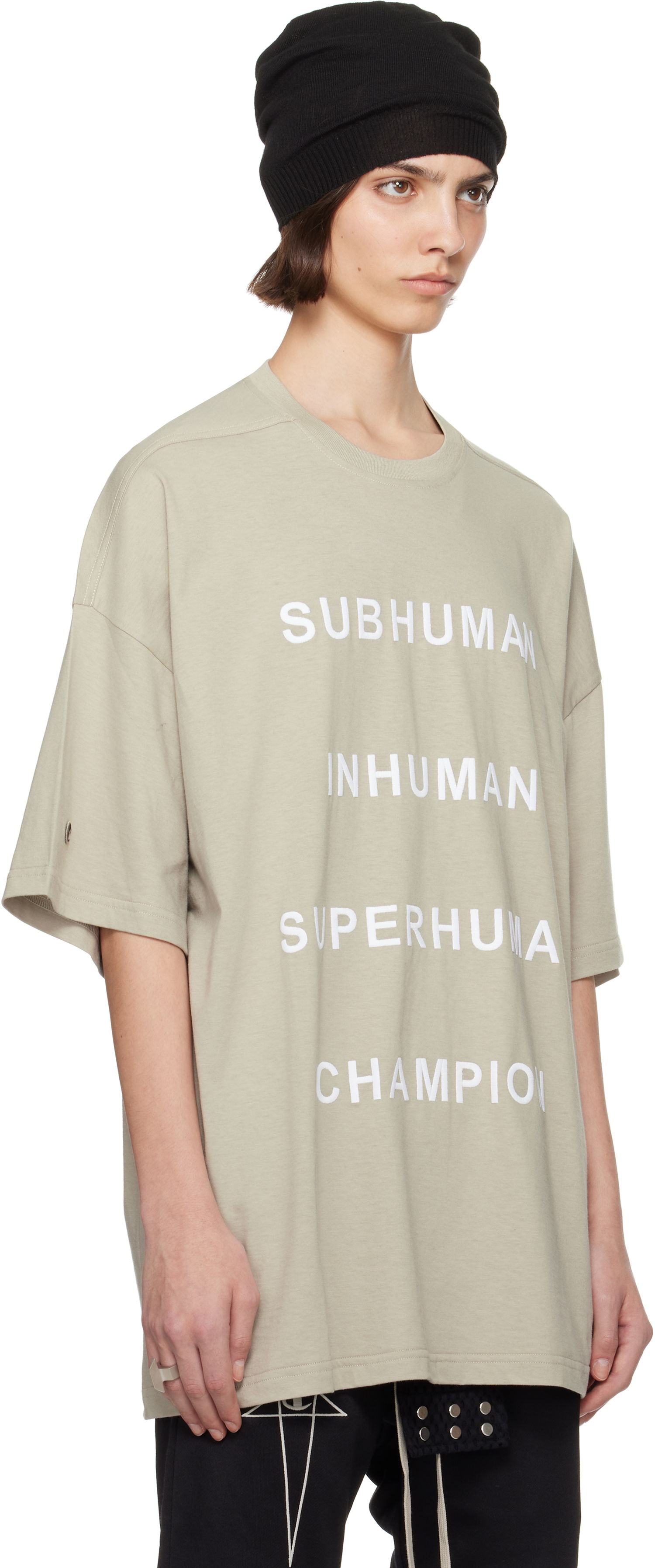 Тениска Rick Owens Rick Owens Champion Edition Tommy T-Shirt Бежово | CW01E1675 CHJG, 1