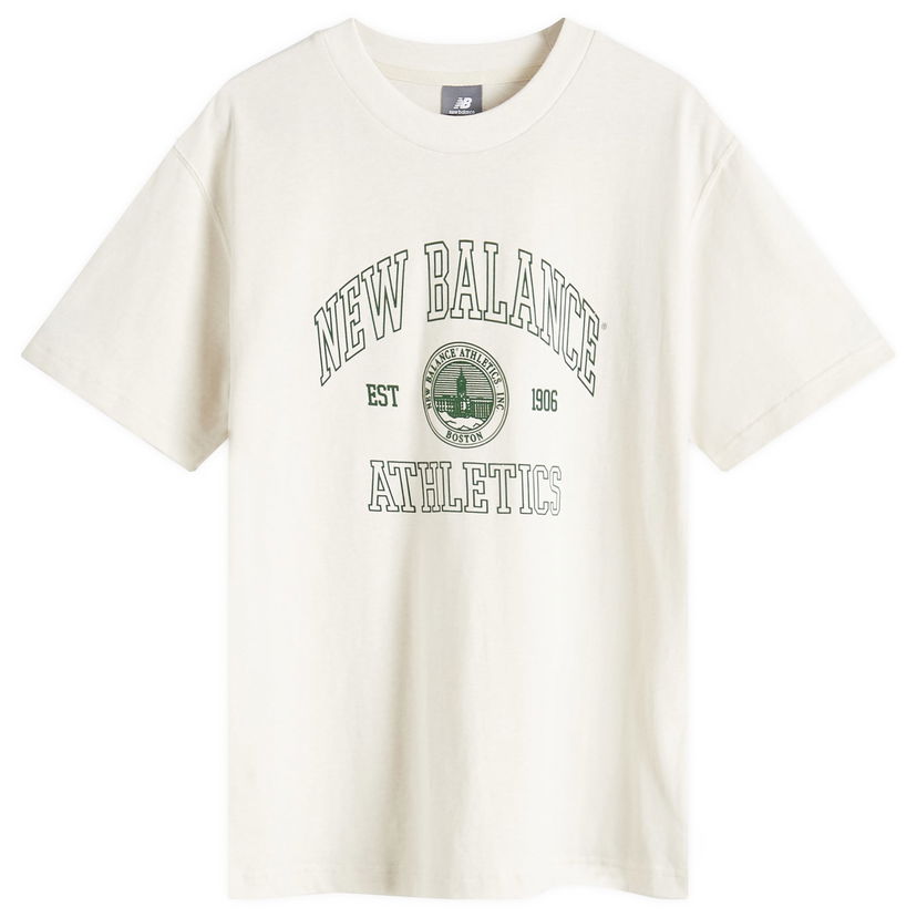 Тениска New Balance Varsity Oversized T-Shirt Бежово | WT43548-LIT