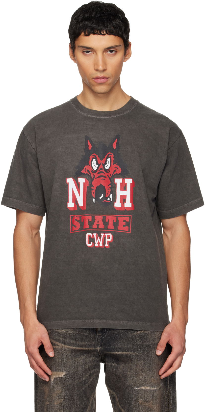 Тениска Neighborhood NOH STATE CWP Wolf Graphic T-Shirt Сиво | 252PCNH-ST15