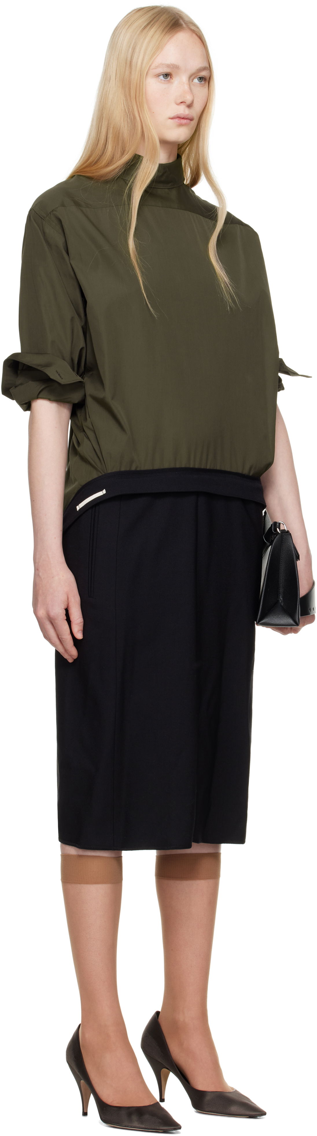 Pокля Maison Margiela Maison Margiela Reversed Shirtdress Midi Dress Зелено | S51DD0026 MTN066, 1