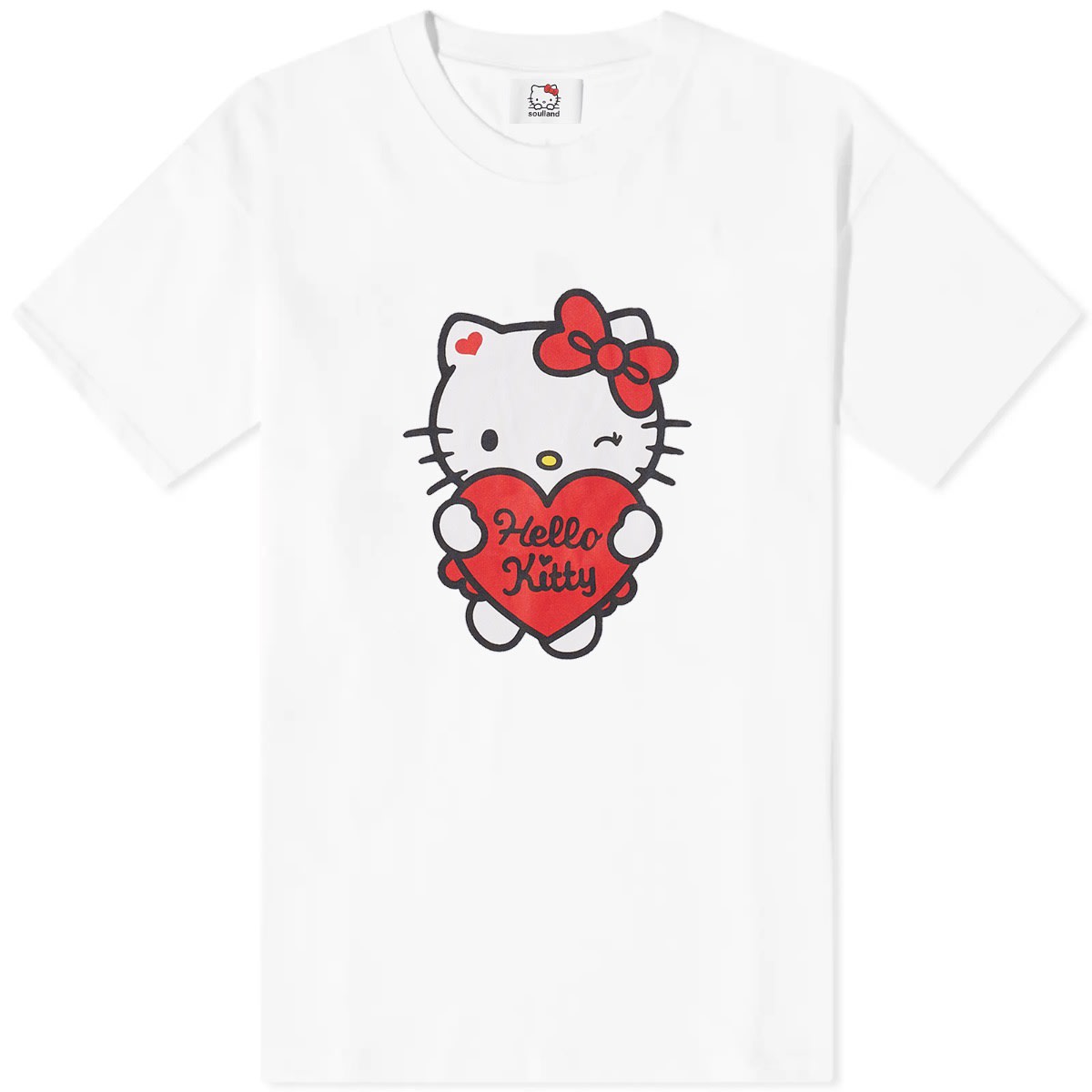 Тениска Soulland Hello Kitty x Heart Tee Бяло | 31093-1063-WHT, 0