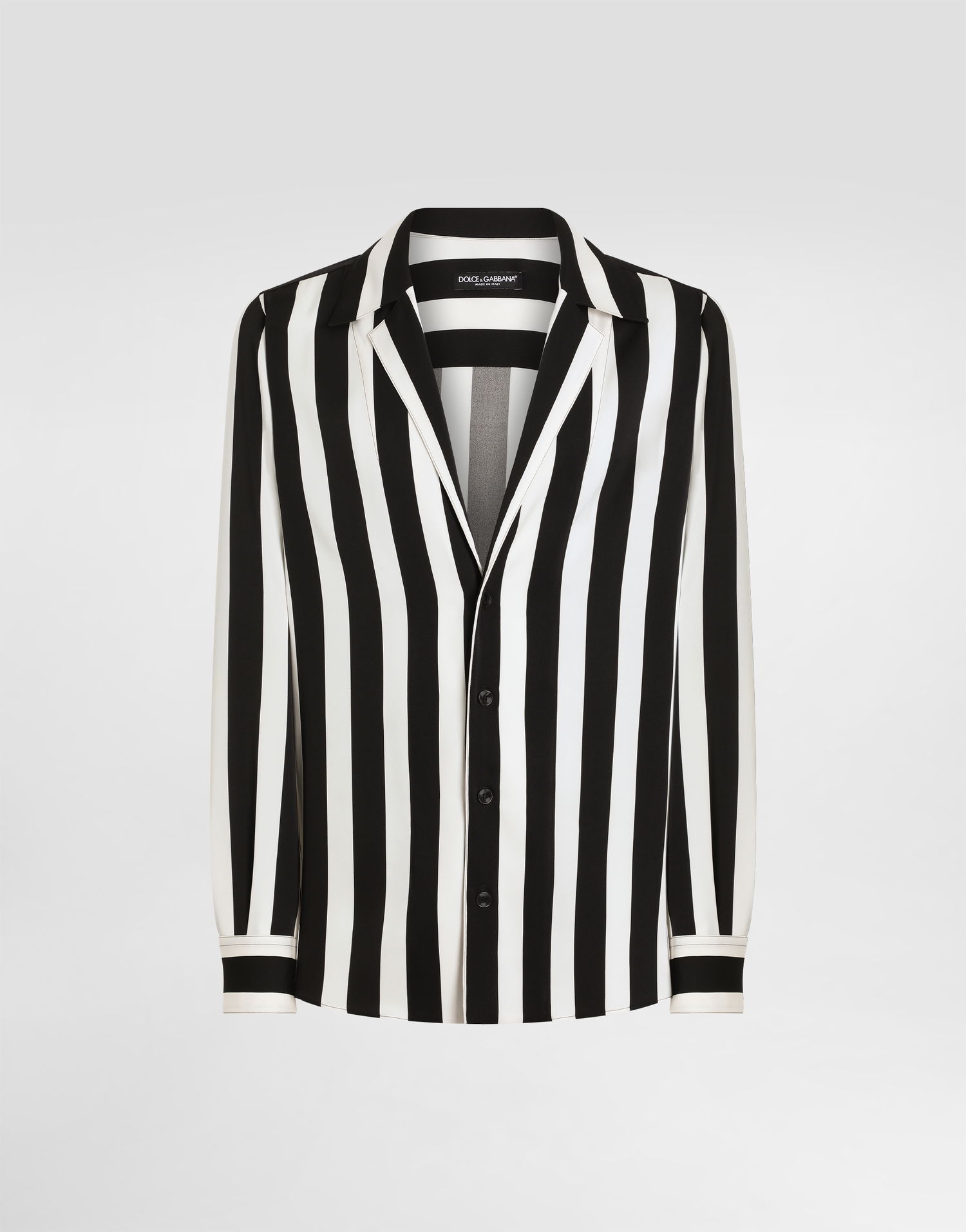 Риза Dolce & Gabbana Dolce & Gabbana Silk Charmeuse Long Sleeve Shirt Черно | G5MX5TFSA5WHAXRN, 0