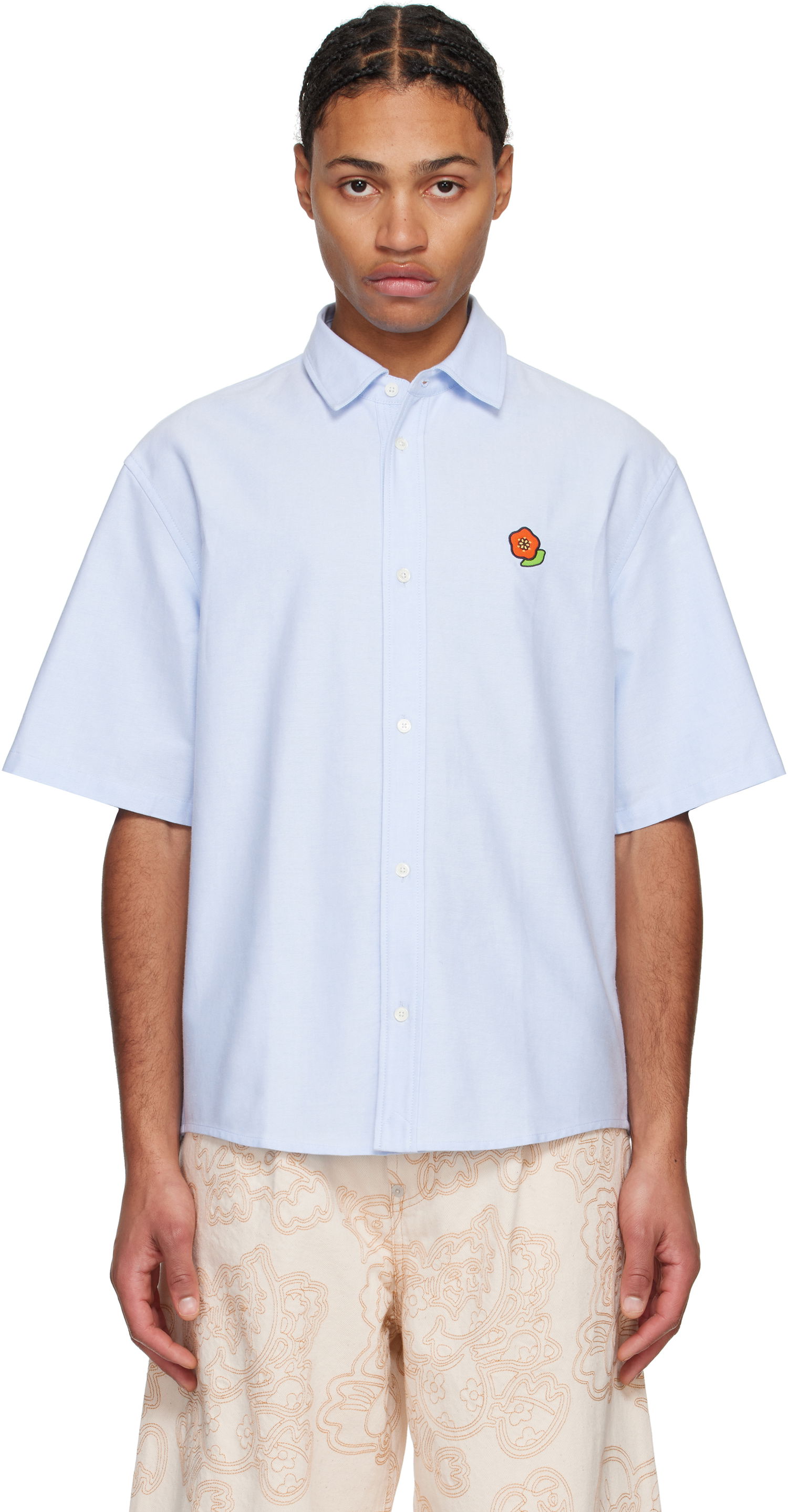 Риза KENZO Pop Crest Oxford Shirt Синьо | FF55CH1279LO, 0
