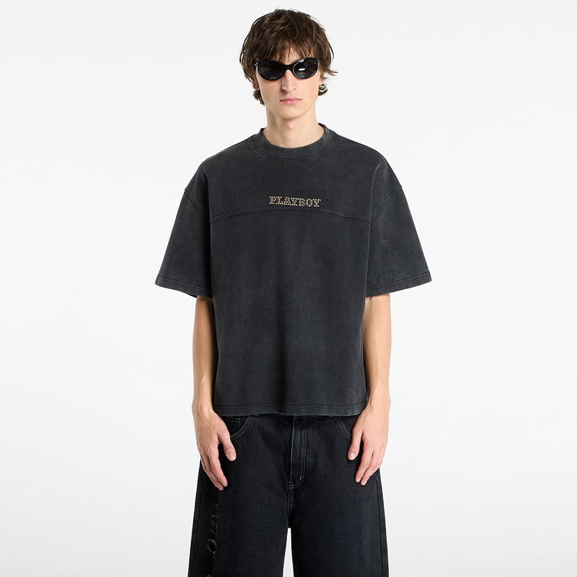 Тениска Footshop Playboy x FTSHP Washed Tee UNISEX Washed Black Черно | FTSHP_505