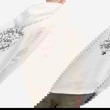 Суитчър Drôle de Monsieur Caligraphy Print Relaxed-Fit Hoodie Бяло | F-HO175-CO127-CM, 3
