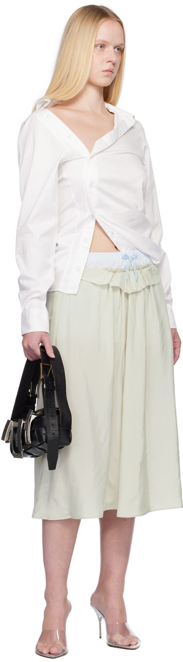 Пола Maison Margiela Maison Margiela 'Anonymity Of The Lining' Midi Skirt Зелено | S51ME0037 S76632, 3