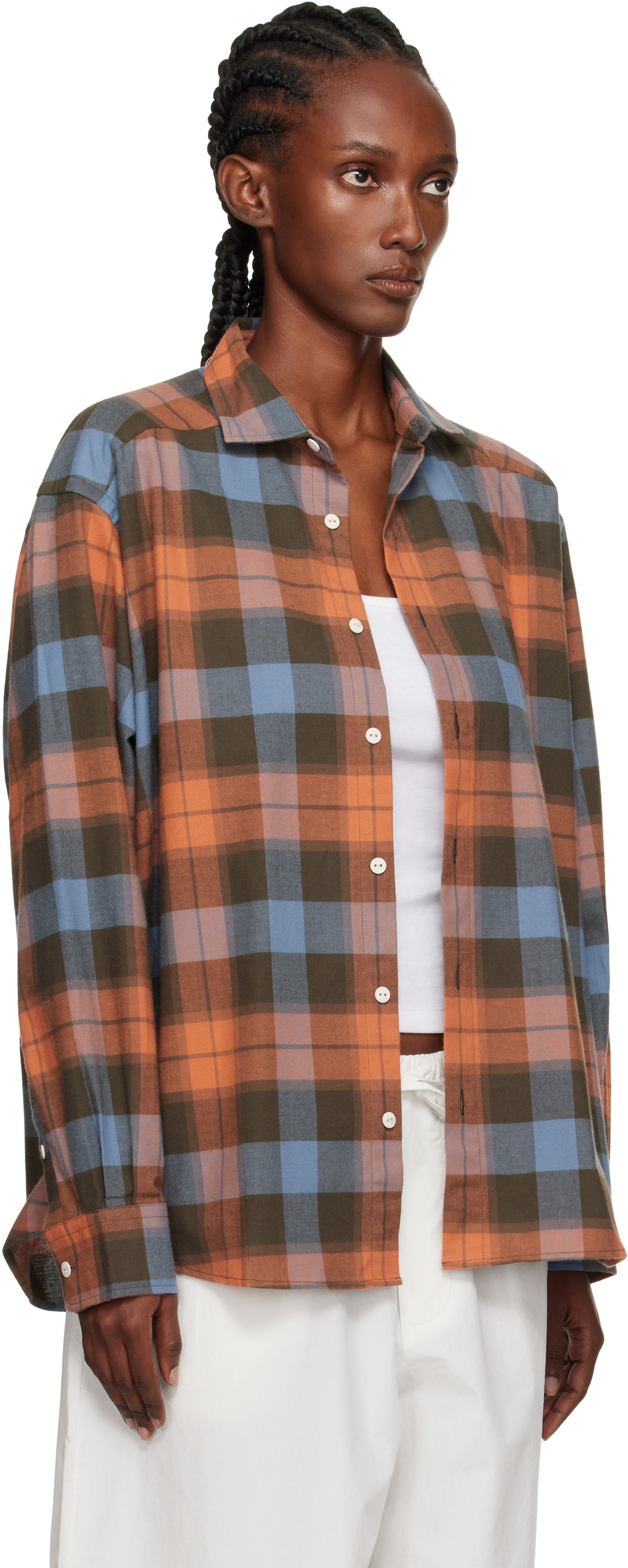 Риза Baserange Baserange Claude Plaid Button-Down Shirt Оранжево
 | TSCL-OC-AU25, 1