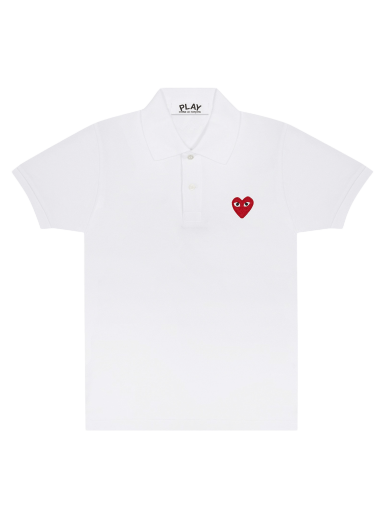 Поло тениска Comme des Garçons Play Heart Polo Tee Бяло | AZ T006 051 5