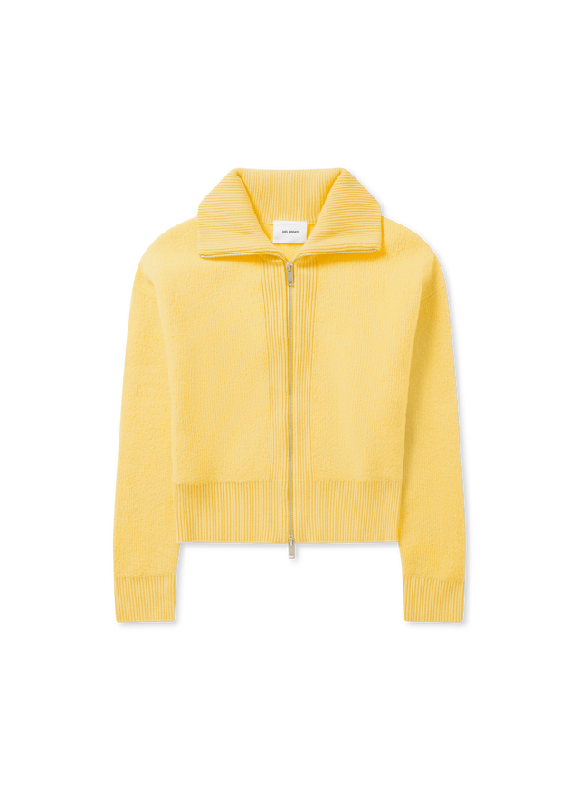 Verve Ribbed Collar Zip-Up Cardigan