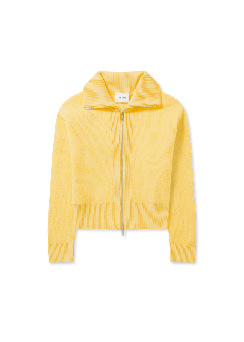 Пуловер AXEL ARIGATO Verve Ribbed Collar Zip-Up Cardigan Жълто | A3703001