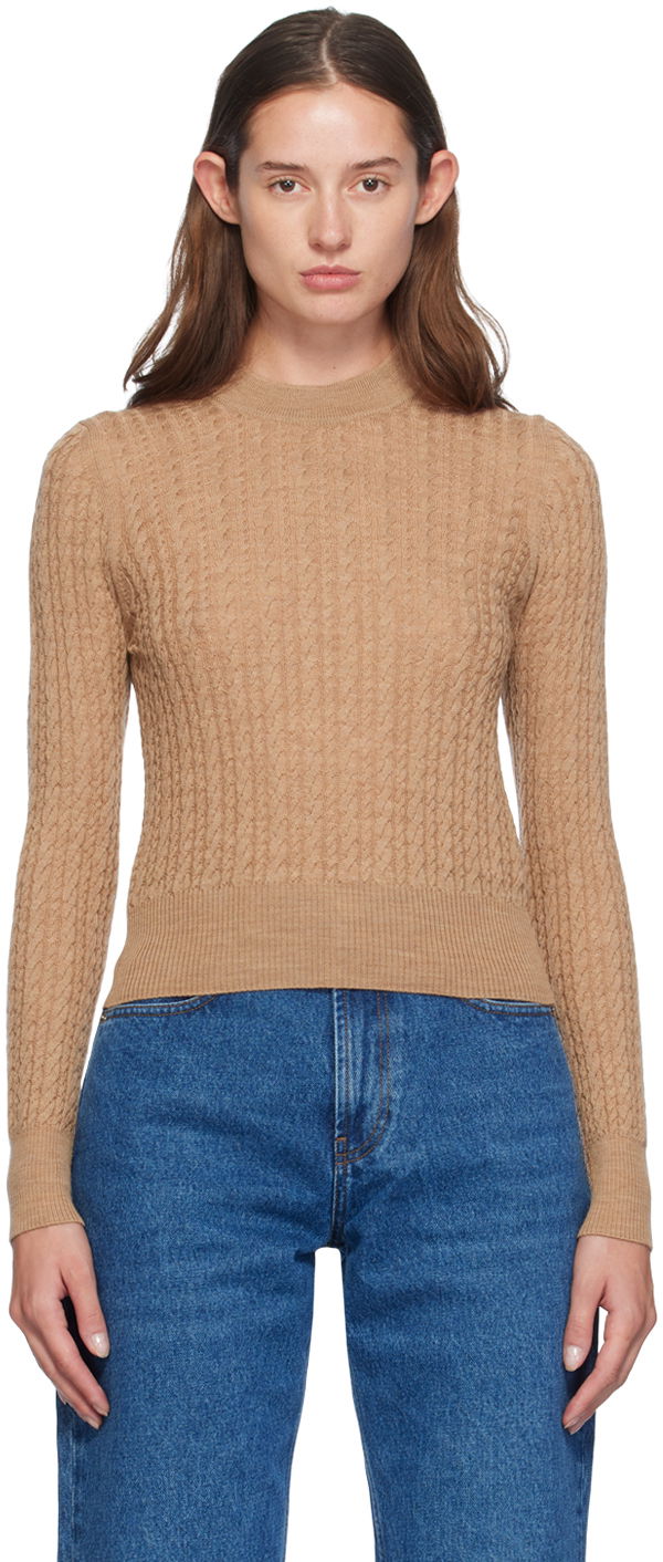 Paris Beige Cable Knit Sweater