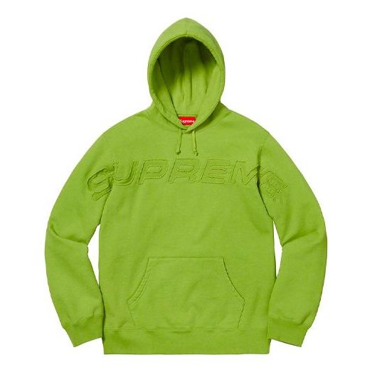 Суитчър Supreme Supreme SS19 Set In Logo Embroidered Hoodie Зелено | SUP-SS19-099