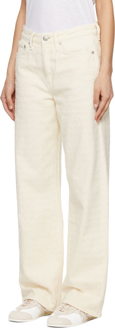 Панталони rag & bone rag & bone Logan Mid-Rise Wide Leg Jeans Бяло | WDD25S2935RGET, 3