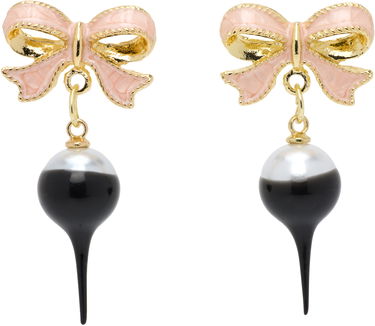 Обеци Ottolinger Ottolinger Bow Pearl Drop Earrings Розово | 2225150499, 0