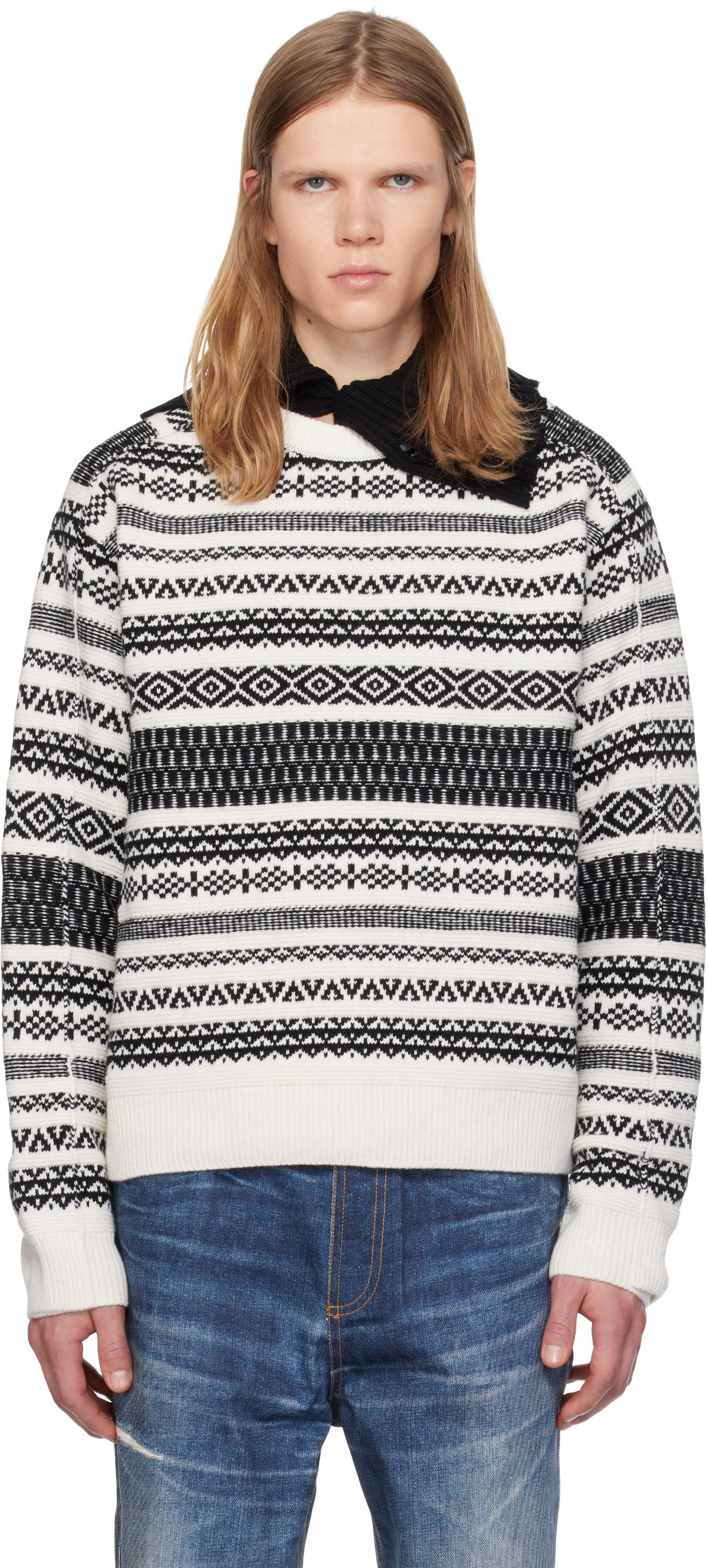Пуловер Andersson Bell Nordic Crewneck Sweater Бяло | atb1162m, 0