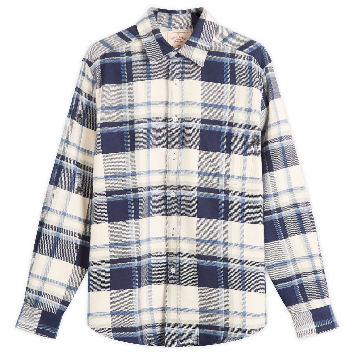 Риза Portuguese Flannel Portuguese Flannel Men's Beck Check Flannel Shirt, S Синьо | AW25010-NBW, 1
