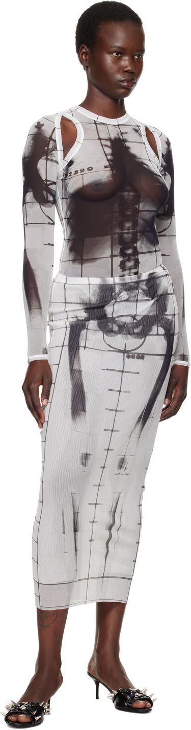 Pокля Jean Paul Gaultier Jean Paul Gaultier 'The Squeletor' Printed Bodysuit Бяло | 25/33-F-BD058-T580-0100, 4