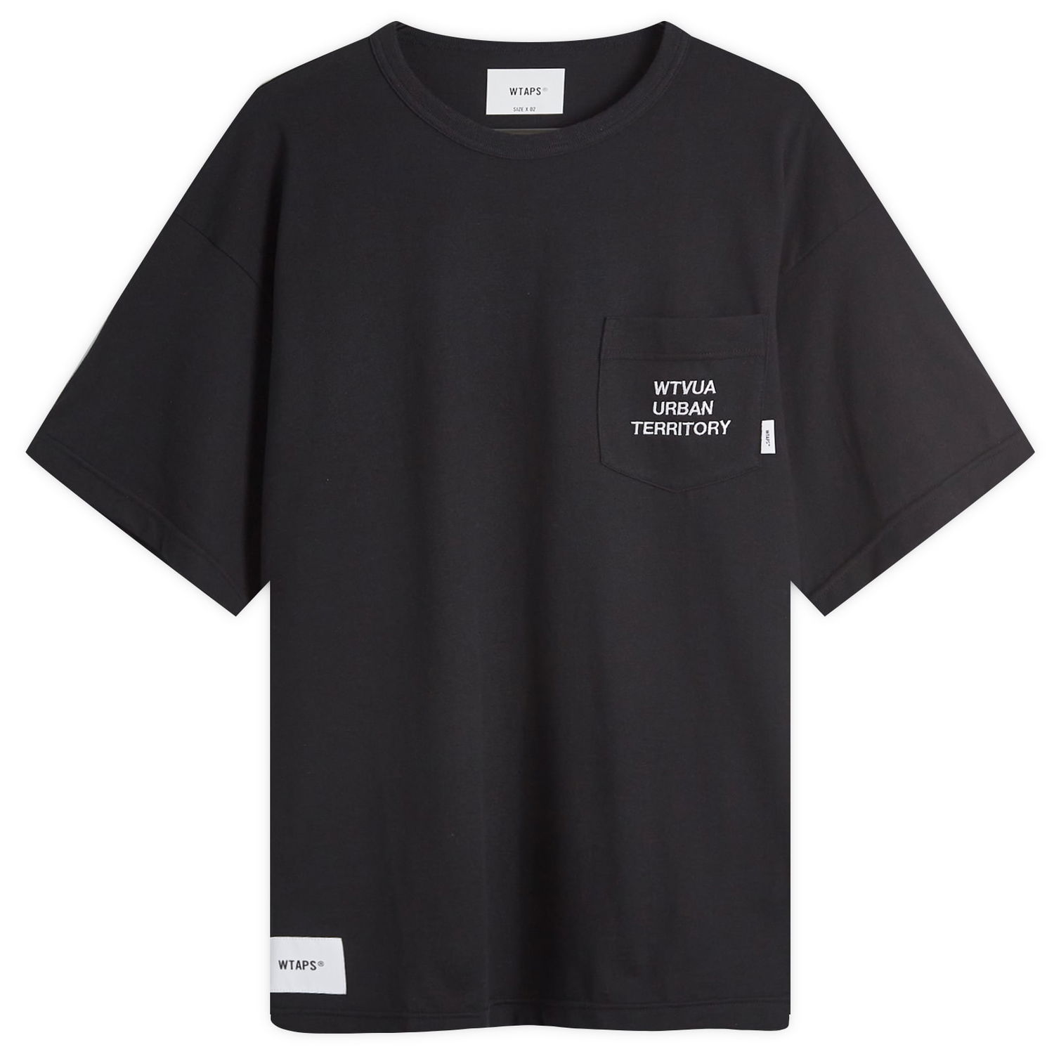 Тениска WTAPS Embroidered Pocket T-Shirt Черно | 242ATDT-CSM15-BLK, 0