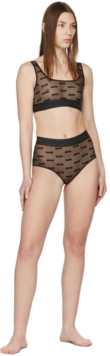 Сутиен SKIMS After Hours Logo-Jacquard Mesh Bra Черно | BR-SCN-1312, 3