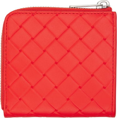 Портфейл Bottega Veneta Bottega Veneta Intrecciato Stamp Square Zip Around Wallet Червено | 817741V0AQ16530, 1