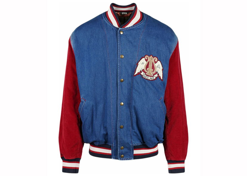 Яке бомбър Gucci Denim Bomber Jacket Red/Blue Синьо | 569748-XDAMF-4034