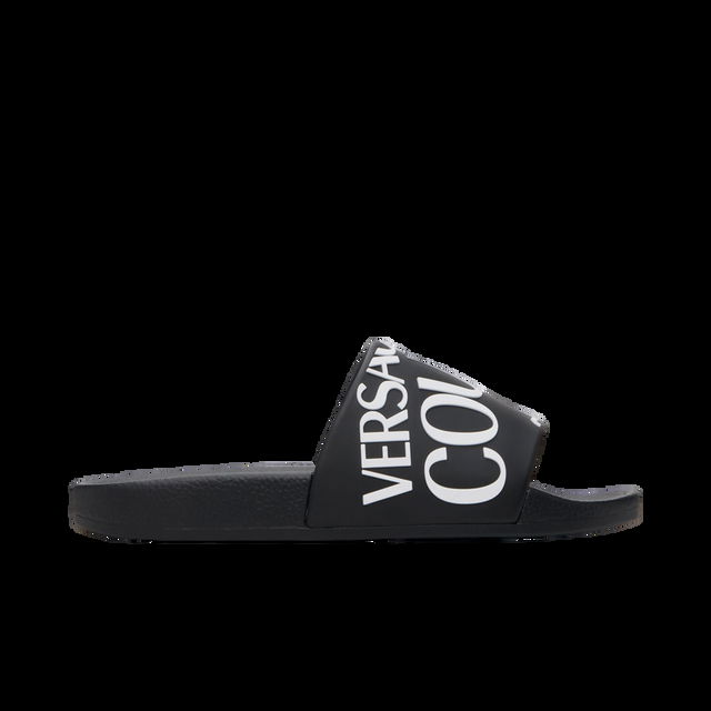 Jeans Couture Black Embossed Pool Slides