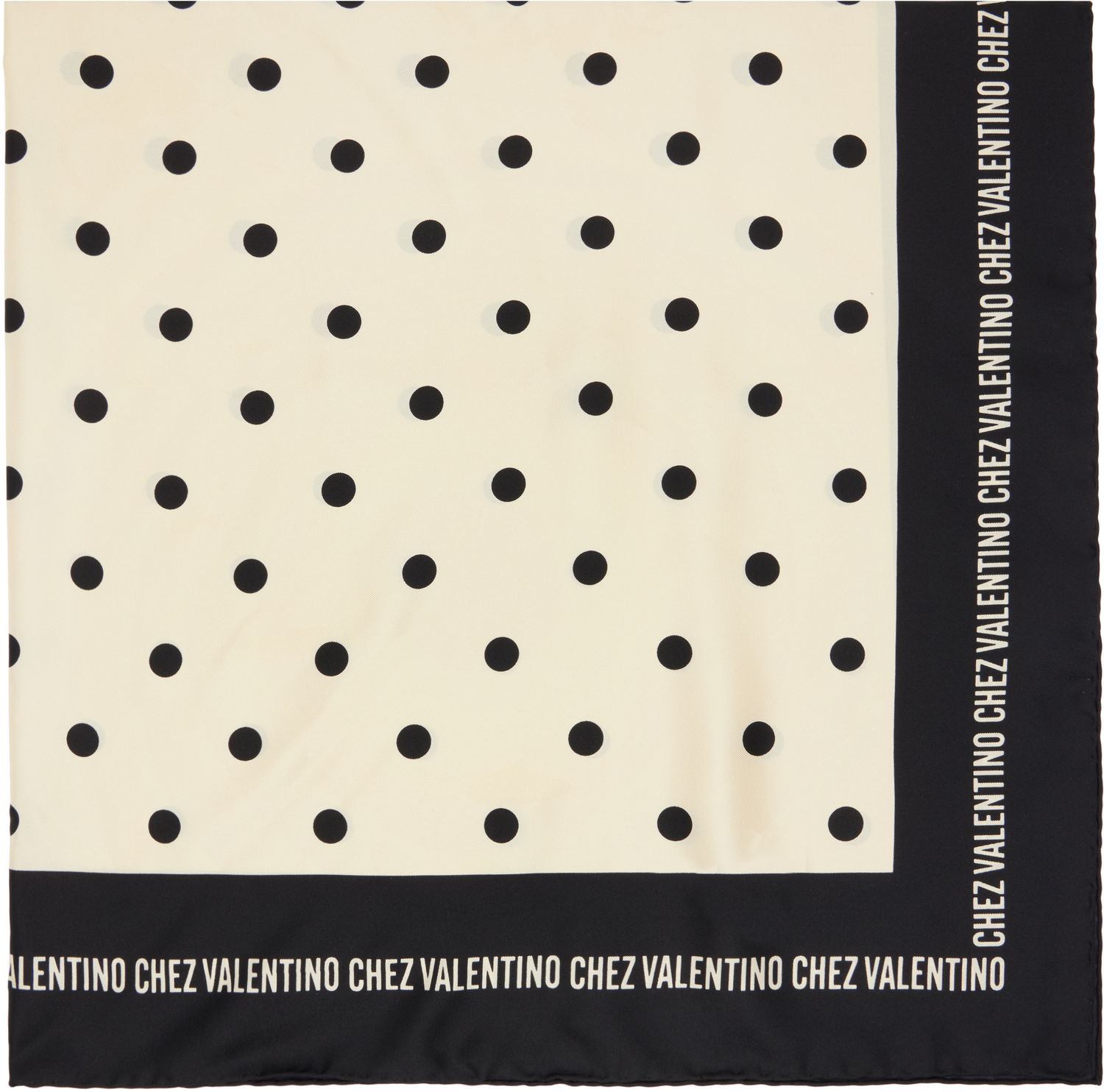 Шал Valentino Garavani 'Chez Valentino' Polka Dot Silk Scarf Черно | 7W2EI114WFM, 0