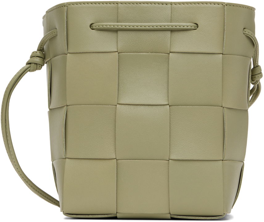 Чанта през рамо Bottega Veneta Small Cassette Cross-Body Bucket Bag Зелено | 680218 VCQC4, 0