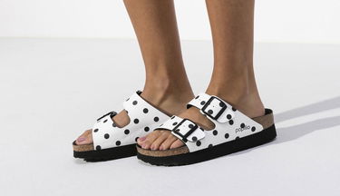 Кецове и обувки Birkenstock Papillio Arizona Platform BF White Black Dots Narrow Бяло | 1015878, 3