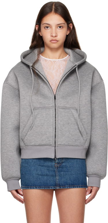Суитчър WARDROBE.NYC WARDROBE.NYC Bonded Zip-Up Hoodie Сиво | W1093F24BJ, 0