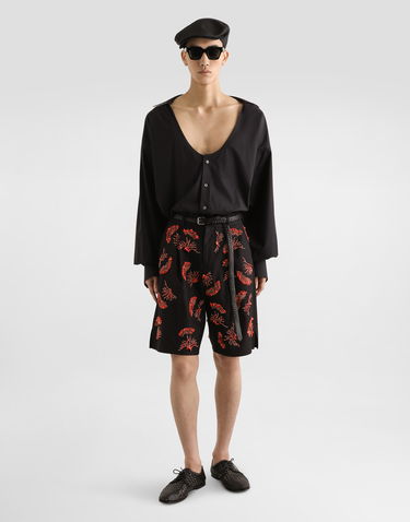 Къси панталони Dolce & Gabbana Dolce & Gabbana Twill Shorts with Coral Embroidery Черно | GP10FZFU6X8N0000, 1